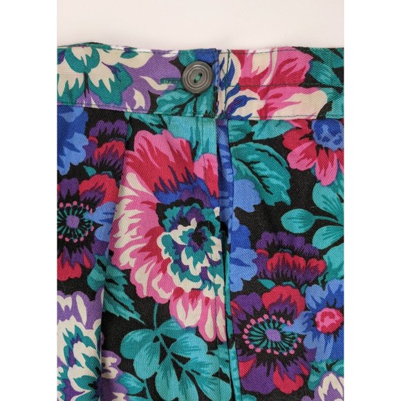Vintage Floral Printed Pleated Front Midi Skirt 16 - Picture 5 of 6